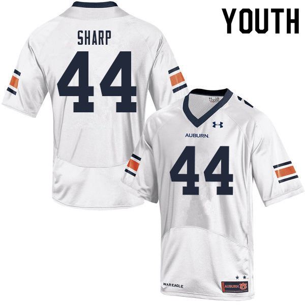 Youth #44 Jay Sharp Auburn Tigers College Football Jerseys Sale-White - Click Image to Close